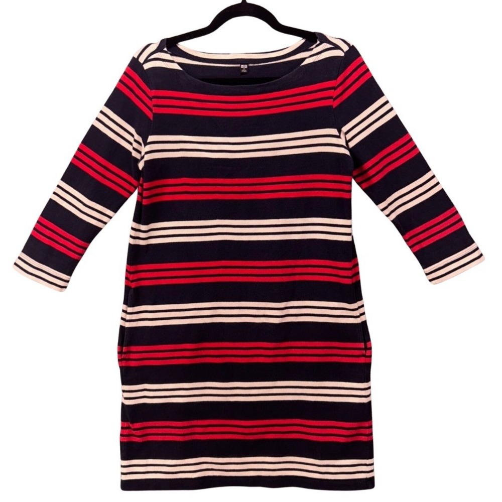 Uniqlo Striped Dress Navy Red Medium‎